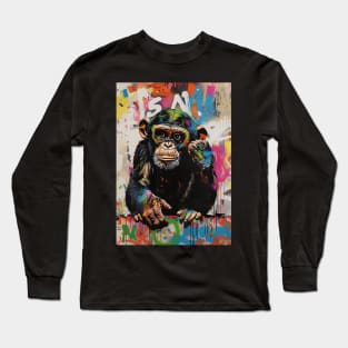 Banksy Graffiti monkey Long Sleeve T-Shirt